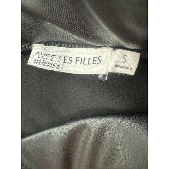 Anthropologie Avec Les Filles High-Waisted Faux Leather Slit Leggings Size S - Picture 10 of 14